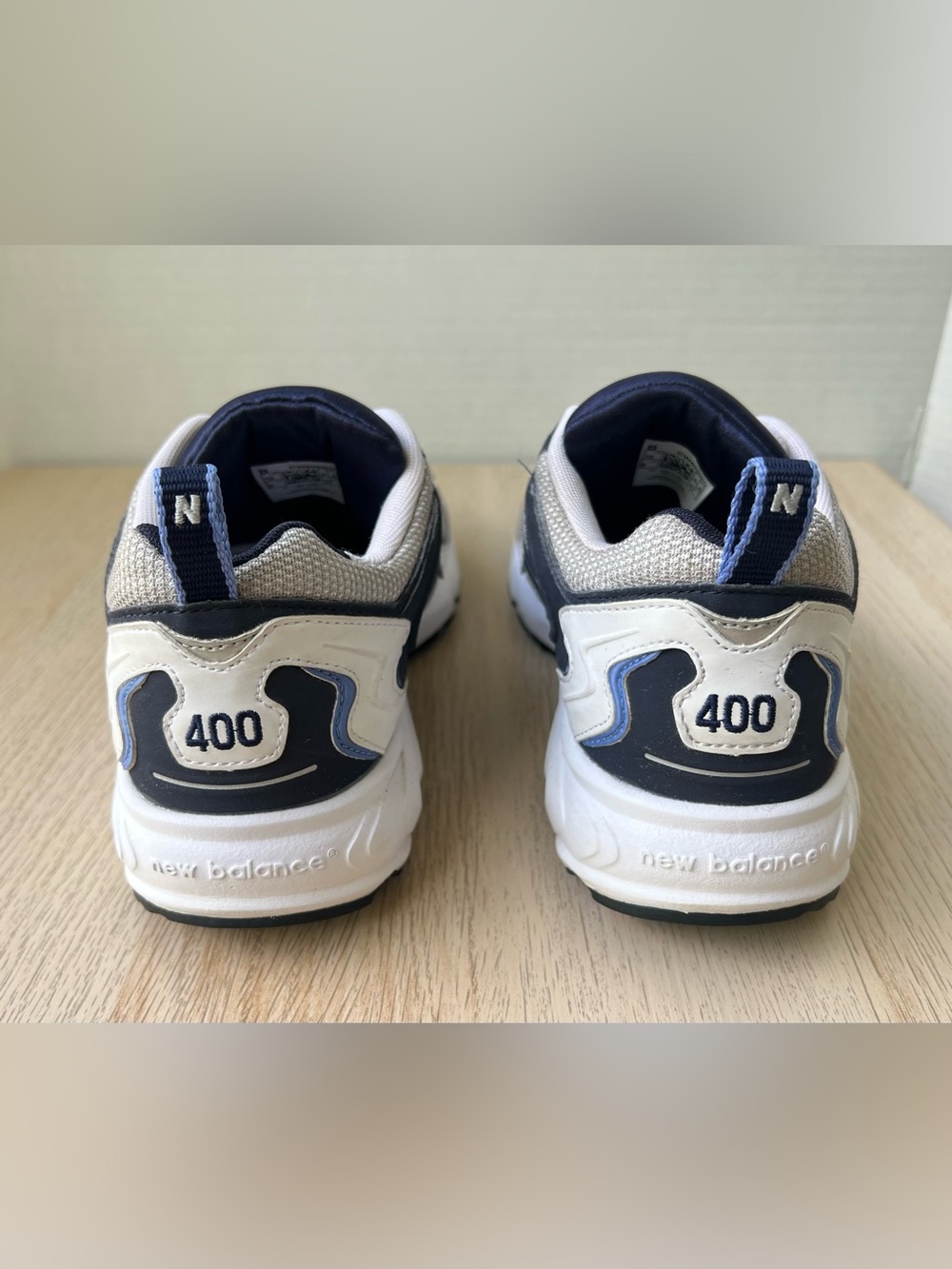 New Balance 400 Y2K Mesh Running Dad Sneakers White Navy Silver US 10 - Picture 5 of 15